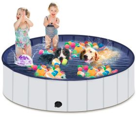 Foldable Dog Pool, Portable Hard Plastic Pet Pool for Dogs Sturdy and Durable Pet Wading Pool for Indoor and Outdoor (size: 63 x 12inches)